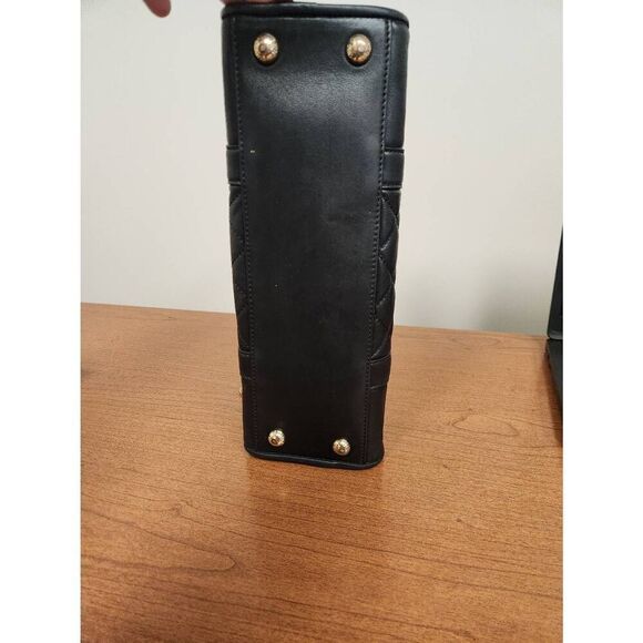 MICHAEL KORS HAMILTON BLACK QUILT LEATHER GOLD LOCK & KEY EW SATCHEL BAG. - Picture 7 of 11